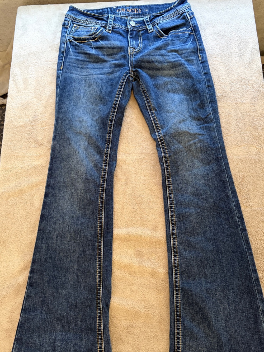 Grace Girls 14 Western Blue Flared Jeans